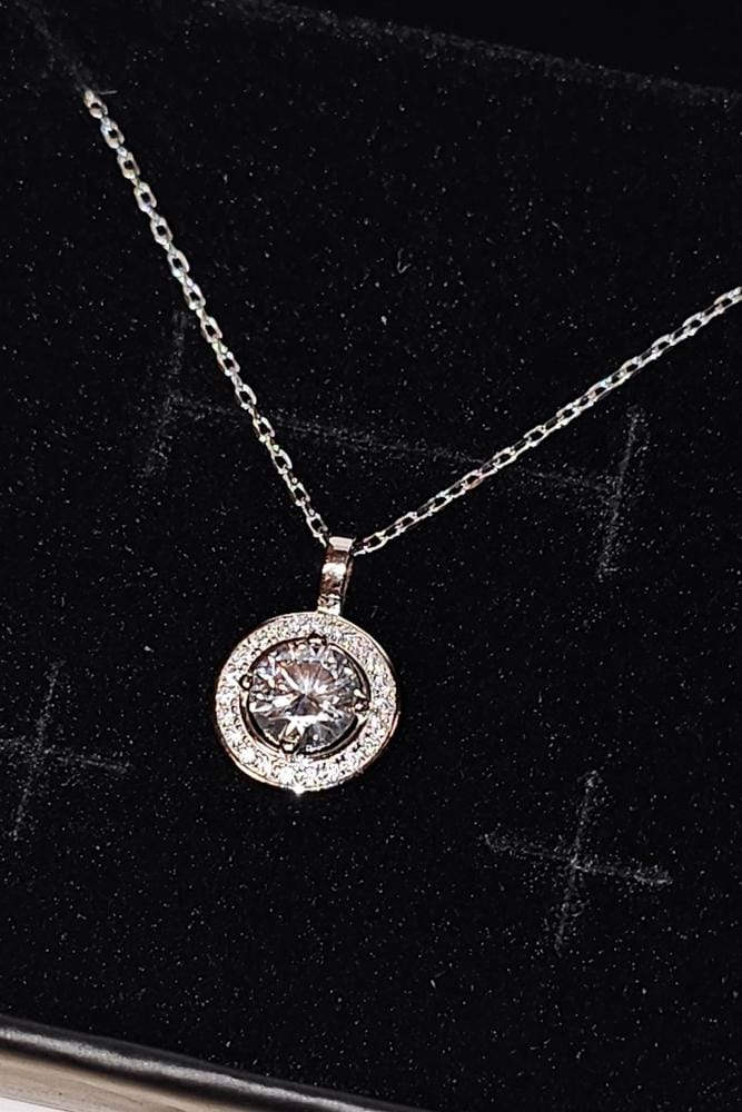 Customer photo review of Moissanite by Cate & Chloe Jordan 18k Gold Plated 925 Sterling Silver Necklace 0.95tcw