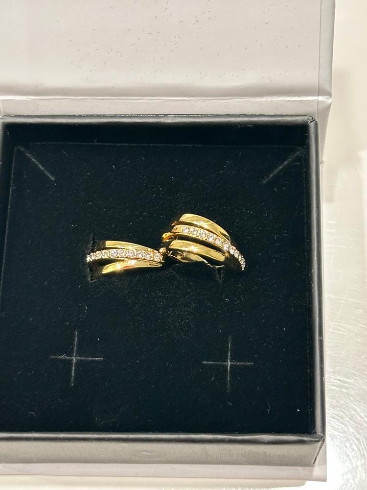 Customer photo review of Bella 18k White Gold Plated 17mm Hoop Earrings with Swarovski Crystals
