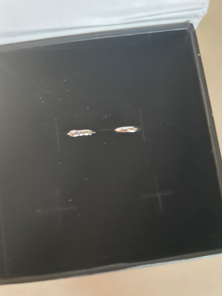 Customer photo review of Monica 18k White Gold Plated 10mm/40mm/50mm Hoop Earrings