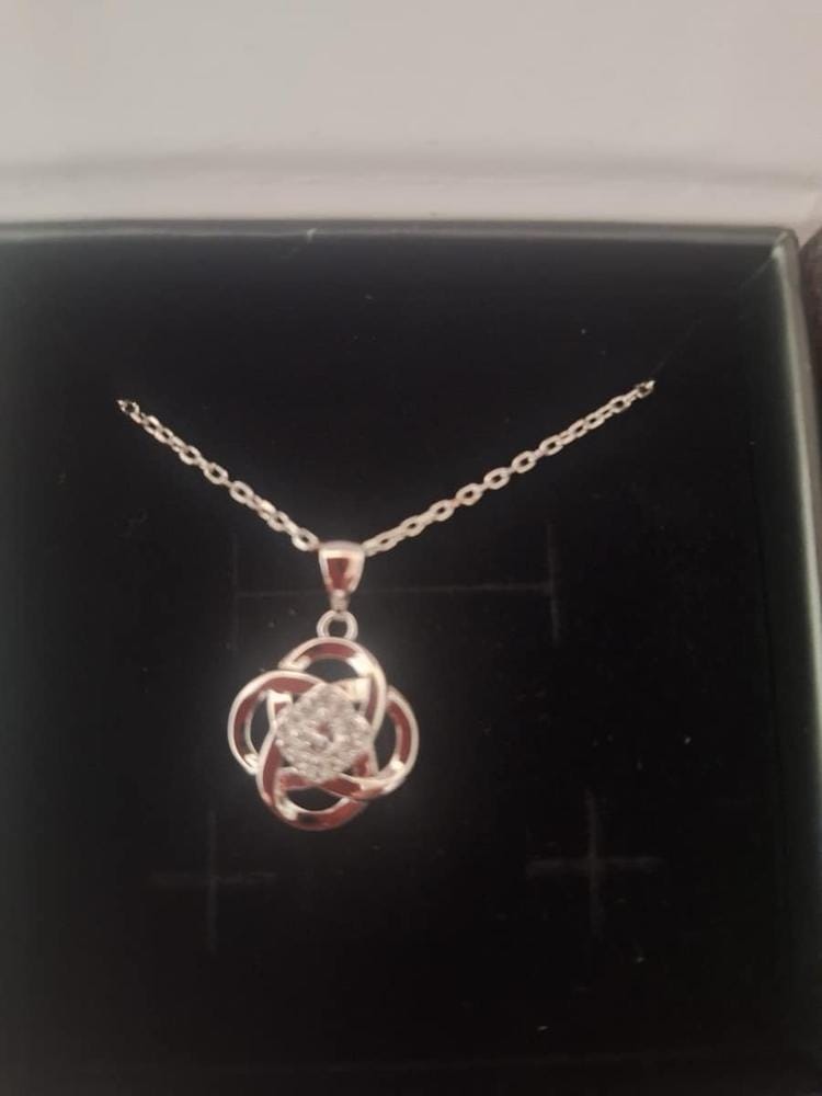 Customer photo review of Nyssa 18k White Gold Plated Necklace with Swarovski Crystals