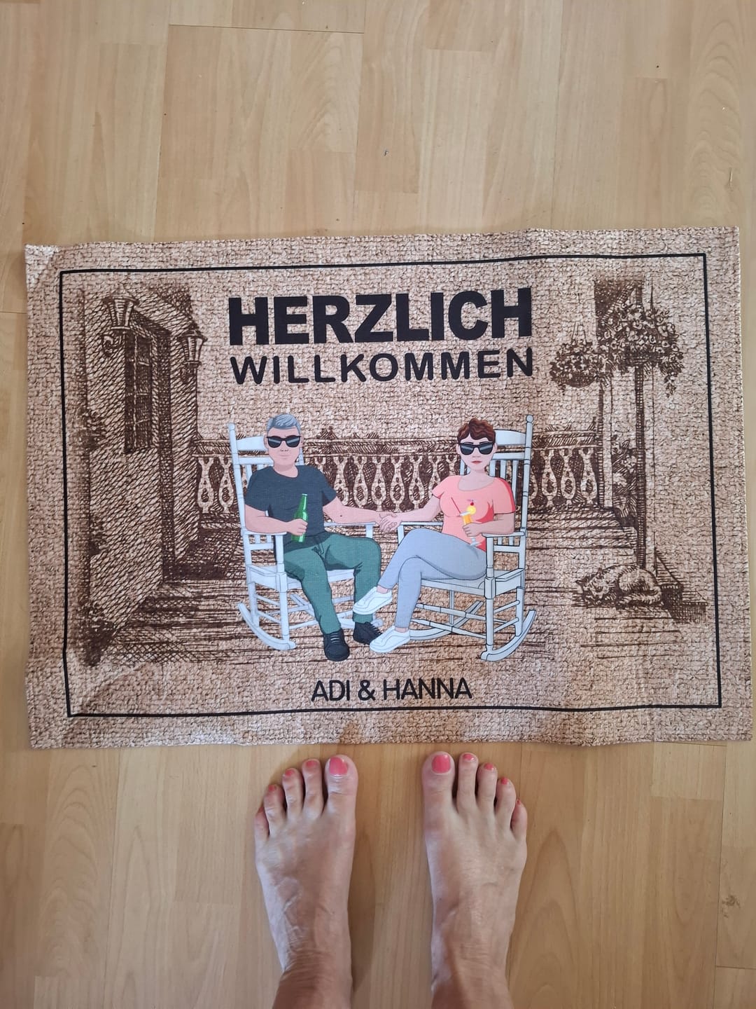 Customer photo review of Herzlich Willkommen - Paar-Fußmatte