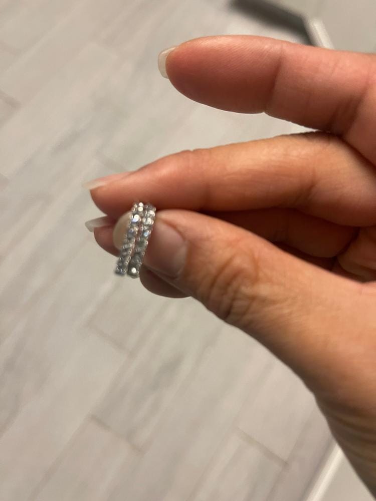Customer photo review of Waverly 18k White Gold Plated 16mm Hoop Earrings with Swarovski Crystals