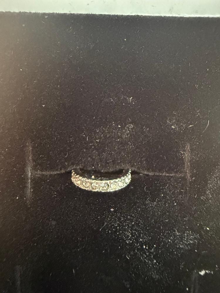 Customer photo review of Gloria 18k White Gold Plated 10mm Hoop Ear Cuff with Swarovski Crystals