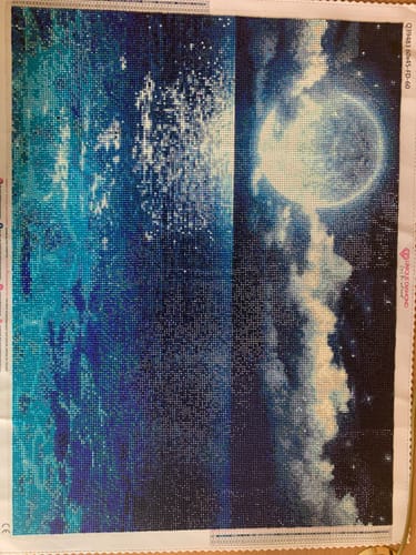 Customer photo review of 5D Diamond Painting Fantasy Mondschein am Strand