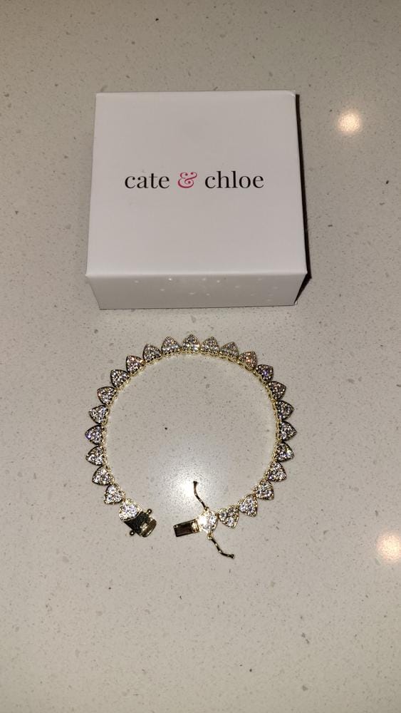 Customer photo review of Donna 18k White Gold Plated Silver Heart Bracelet with Simulated Diamond Crystals