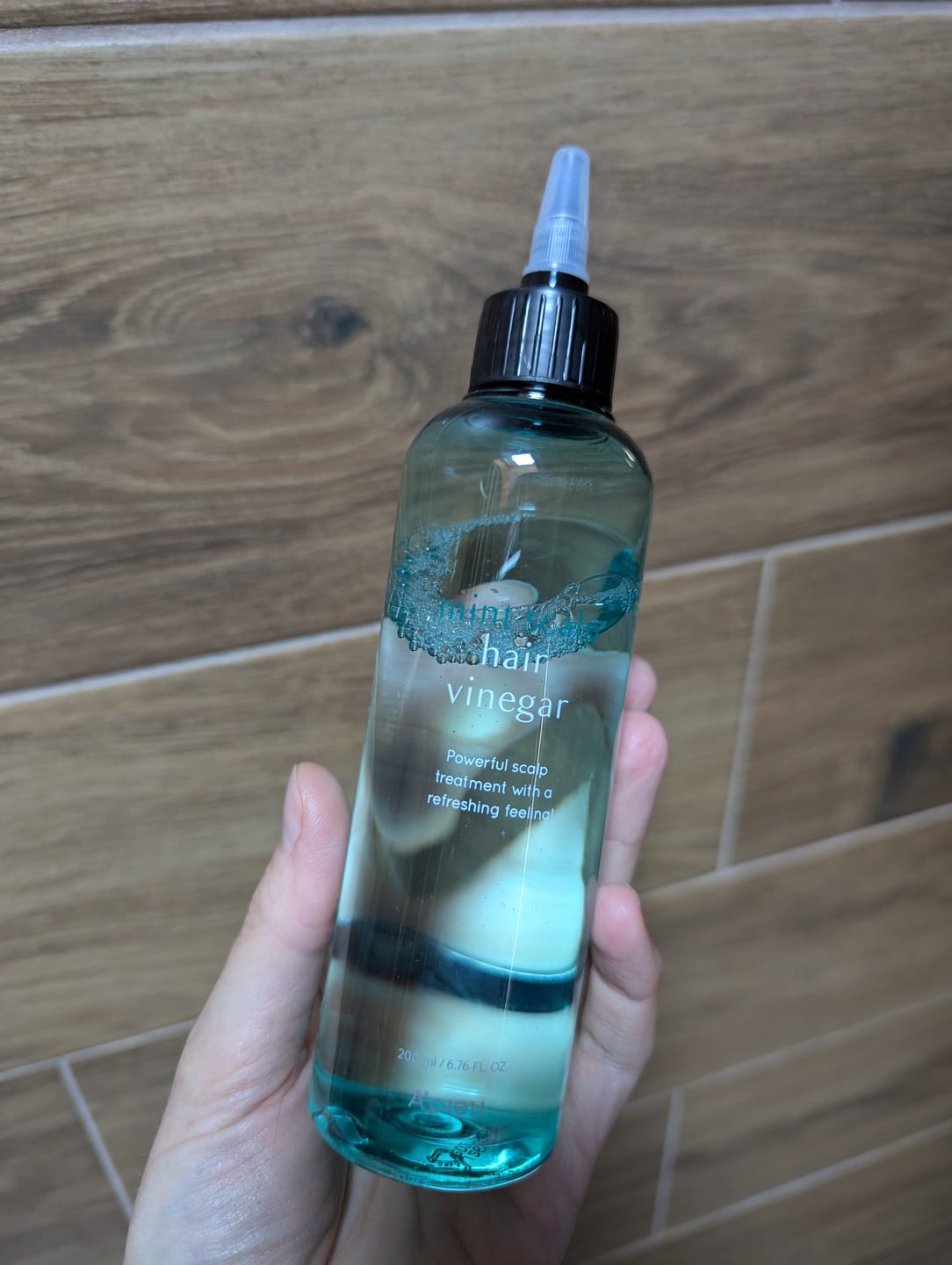 Customer photo review of Taukainas galvas ādas kopšanai A'pieu Mint Scalp Hair Vinegar