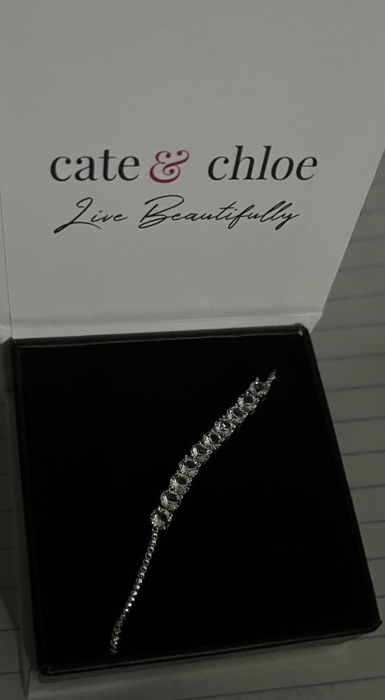 Customer photo review of Cameron 18k White Gold Plated Bracelet with Swarovski Crystals