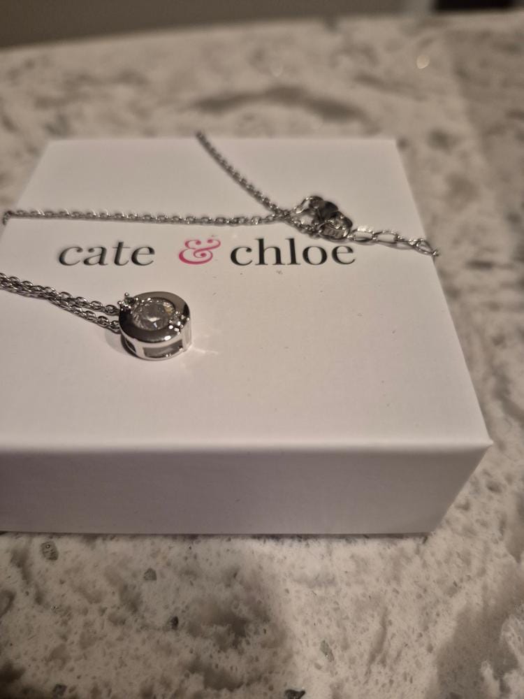 Customer photo review of Zara 18k White Gold Plated Pendant Necklace with Round Cut Swarovski Crystals