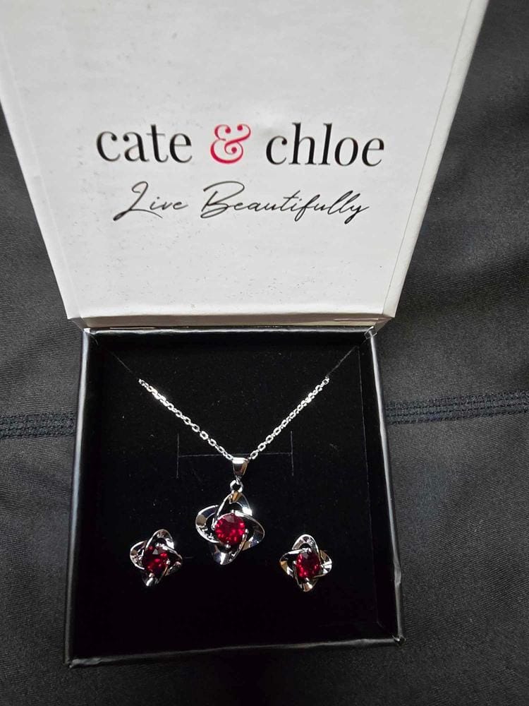Customer photo review of Infinity 18k White Gold Plated Birthstone Flower Earrings with Swarovski Crystals