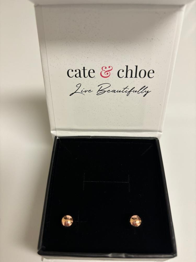 Customer photo review of Harper 18k White Gold Plated Ball Stud Earrings