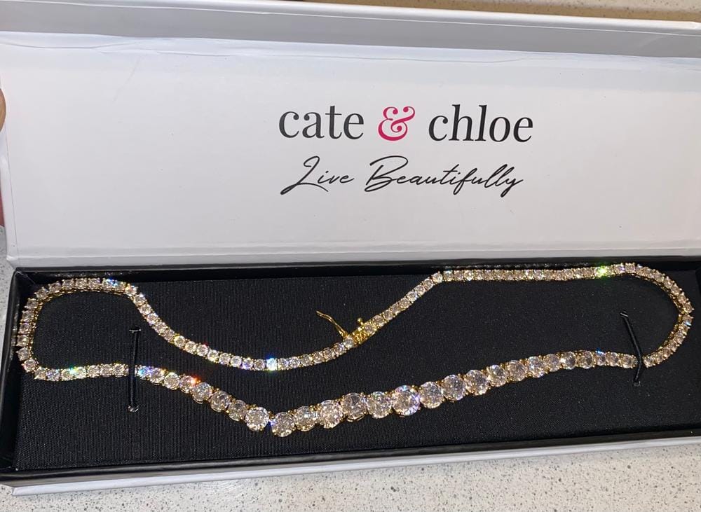 Customer photo review of Whitney 18k White Gold Plated Necklace with Simulated Diamond Crystals