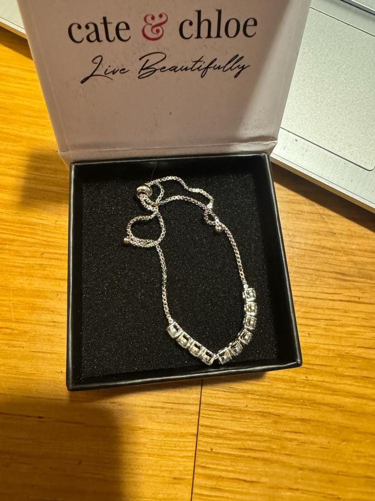 Customer photo review of Cameron 18k White Gold Plated Bracelet with Swarovski Crystals
