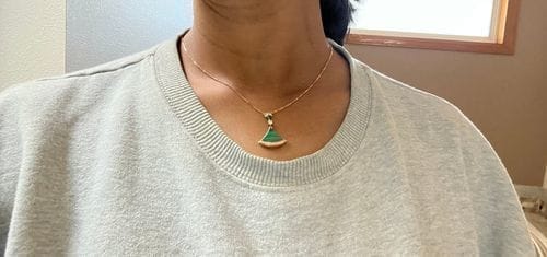 Customer photo review of DREAM NECKLACE MALACHITE DIAMOND