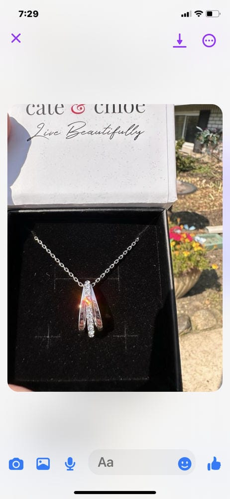 Customer photo review of Bella 18k White Gold Plated Necklace with Swarovski Crystals