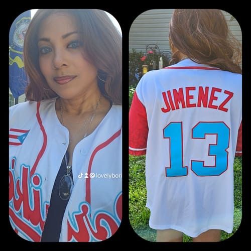 Customer photo review of Puerto Rico Heritage Custom Baseball Jersey