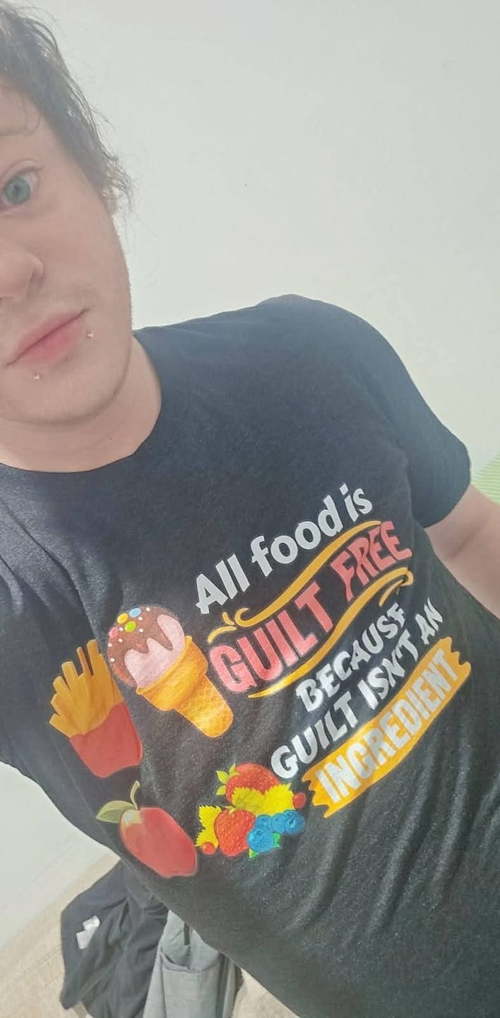 Customer photo review of Guilt Free | Unisex Tri-Blend T-Shirt | Bella + Canvas 3413
