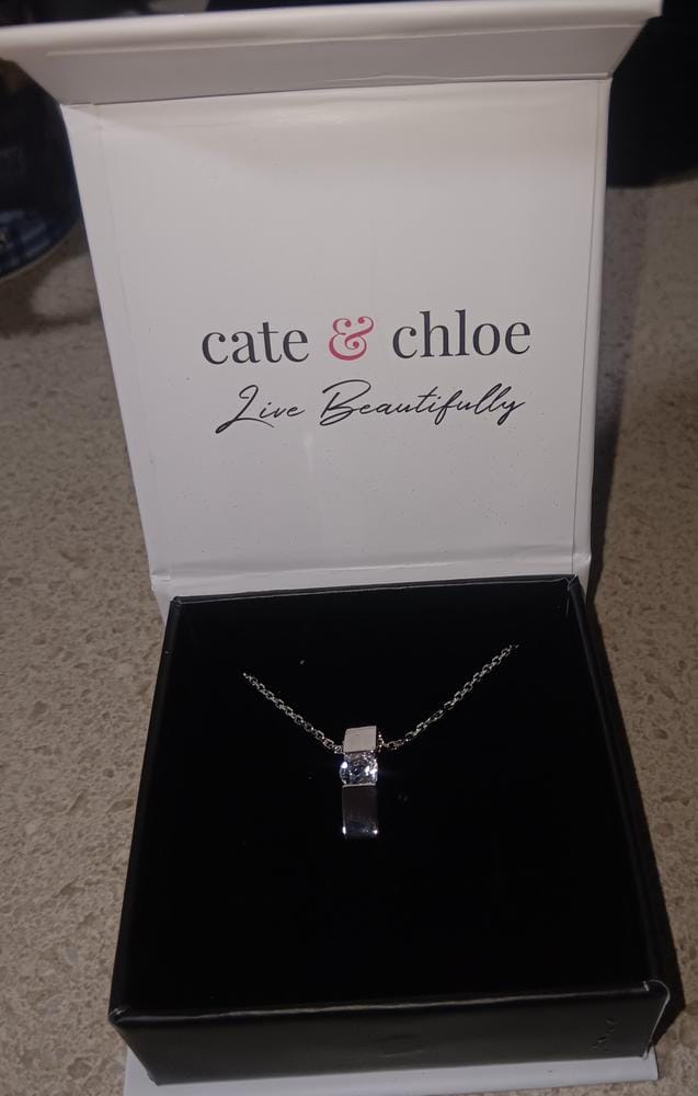 Customer photo review of Nailea 18k White Gold Plated Pendant Necklace with Swarovski Crystals