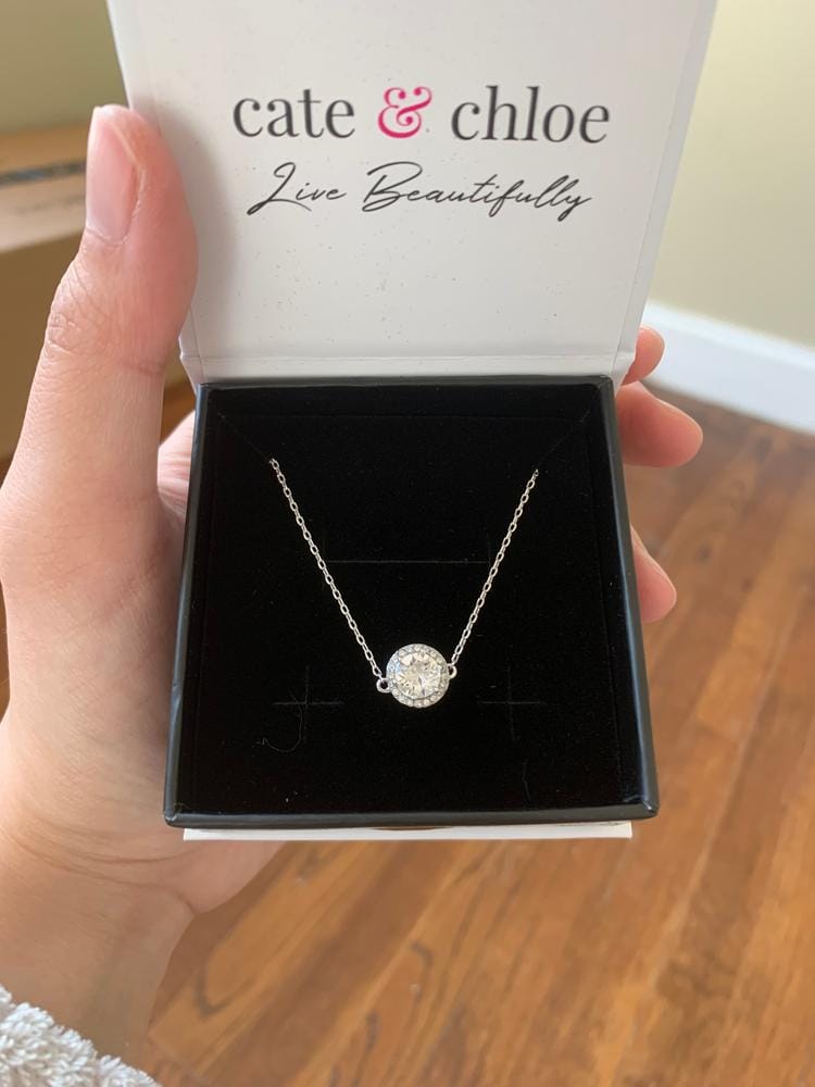 Customer photo review of Blake 18k White Gold Plated Halo Bracelet with Swarovski Crystals