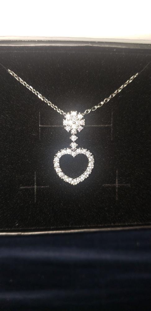 Customer photo review of Brynn 18k White Gold Plated Heart Pendant Necklace with Swarovski Crystals