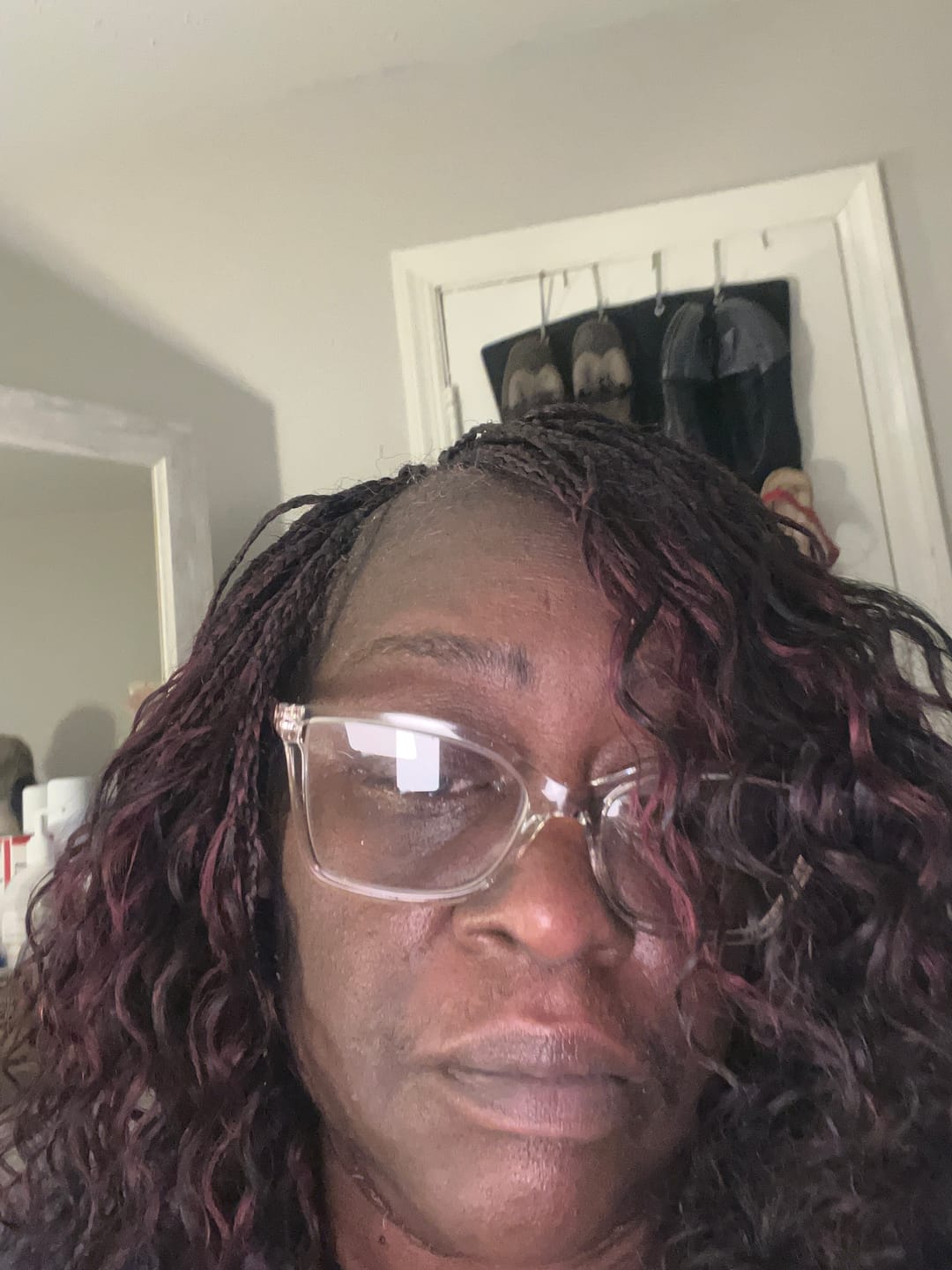 Customer photo review of Burgundy Deep Wave Bulk Hair Extensions for Braiding