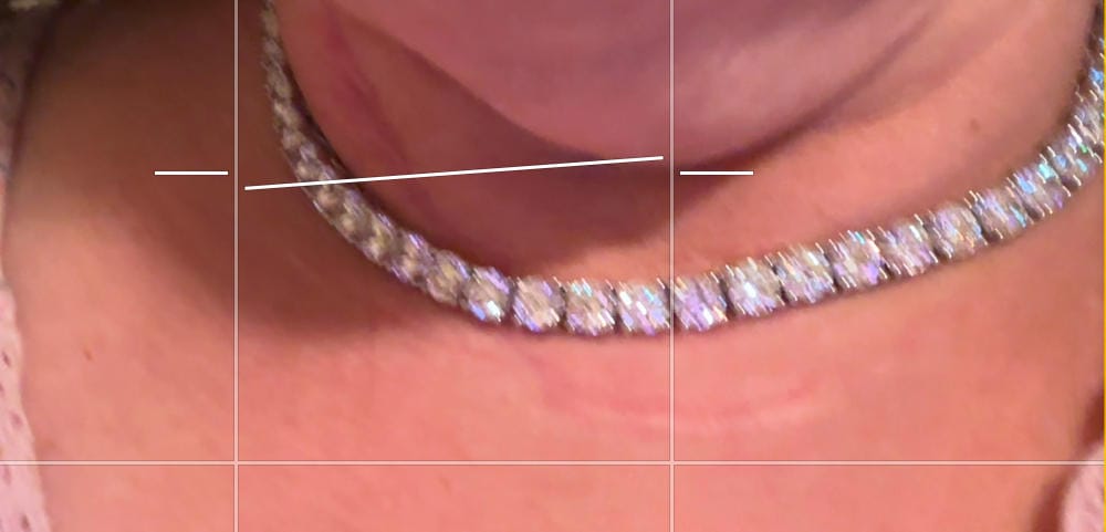 Customer photo review of Priscilla 18k White Gold Plated Tennis Necklace with Simulated Diamond Crystals