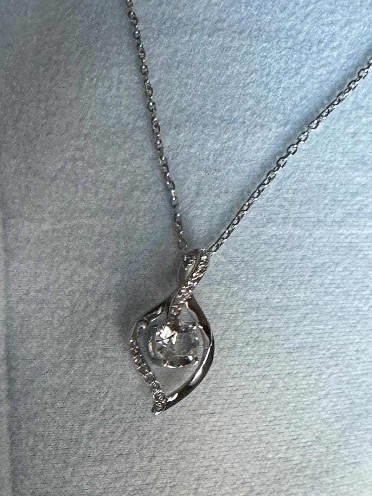 Customer photo review of Sabrina 18k White Gold Plated Pendant Necklace with Swarovski Crystals