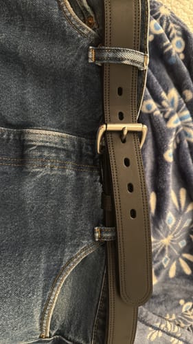 Customer photo review of The Old World Harness Leather Belt - 1.5"