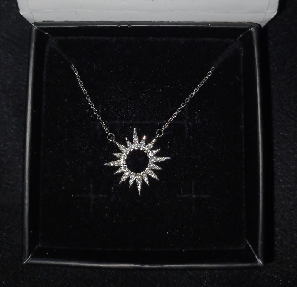 Customer photo review of Evie 18k White Gold Plated Necklace with Swarovski Crystals