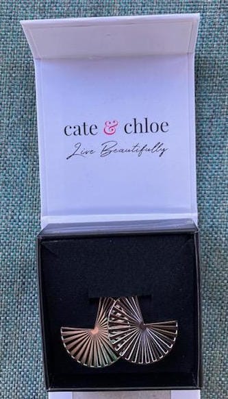 Customer photo review of Taylor 18k White Gold Plated Stainless Steel Earrings — Final Sale