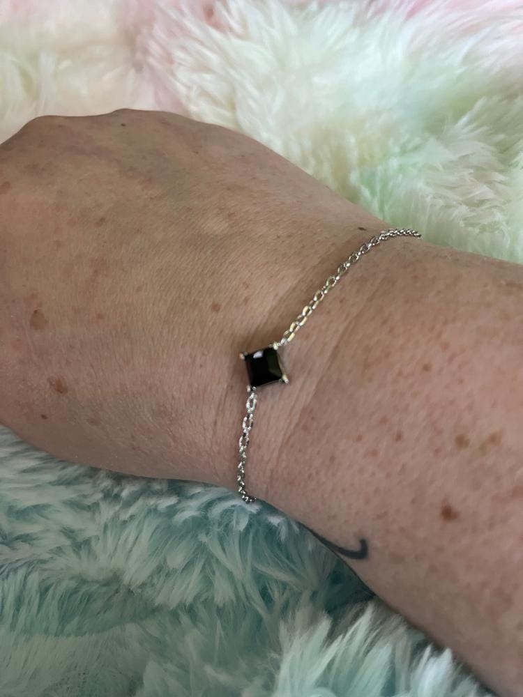 Customer photo review of Samantha 18k White Gold Plated Bracelet with Black Swarovski Crystal - Final Sale