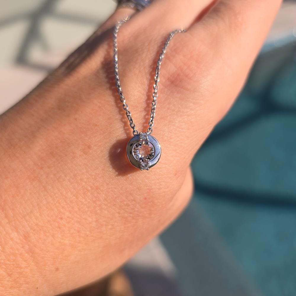 Customer photo review of Zara 18k White Gold Plated Pendant Necklace with Round Cut Swarovski Crystals