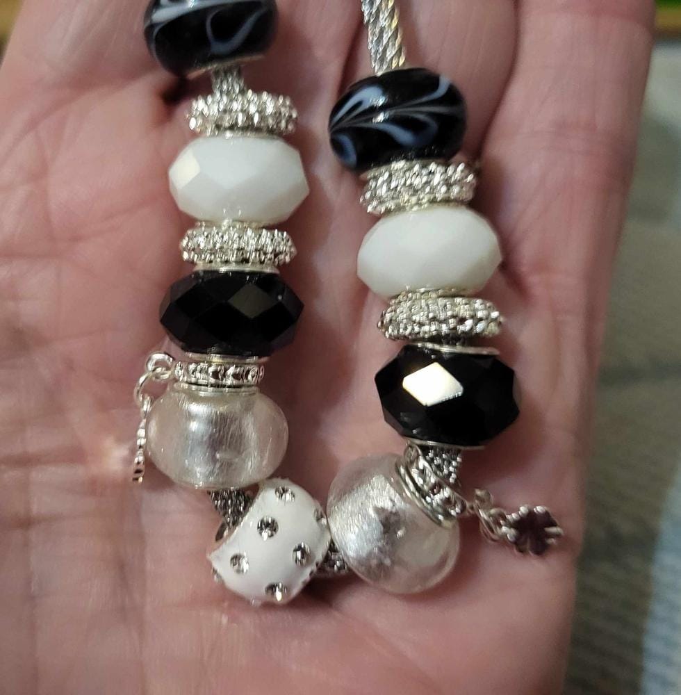 Customer photo review of Aurora 18k White Gold Plated Beaded Bracelet with Swarovski Crystals
