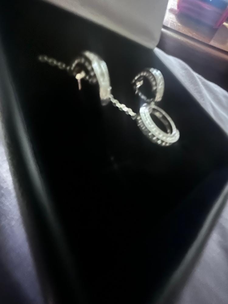Customer photo review of Viviana 18k White Gold Plated Hoop Pendant Necklace with Swarovski Crystals