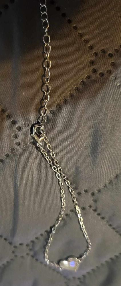 Customer photo review of Violet 18k White Gold Plated Heart Bracelet with Swarovski Crystal - Final Sale