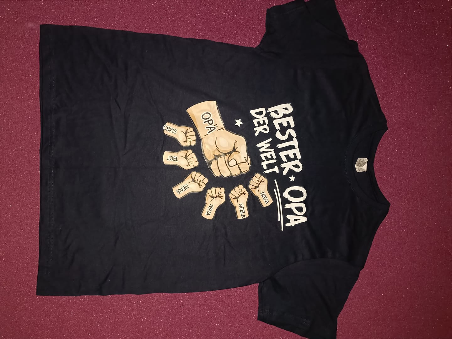 Customer photo review of Bester Opa Ever - Individuelles T-Shirt für Opa mit Namen der Enkelkinder
