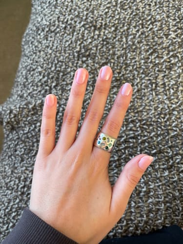 Reseña con foto de un cliente sobre Anillo Piedras Boho