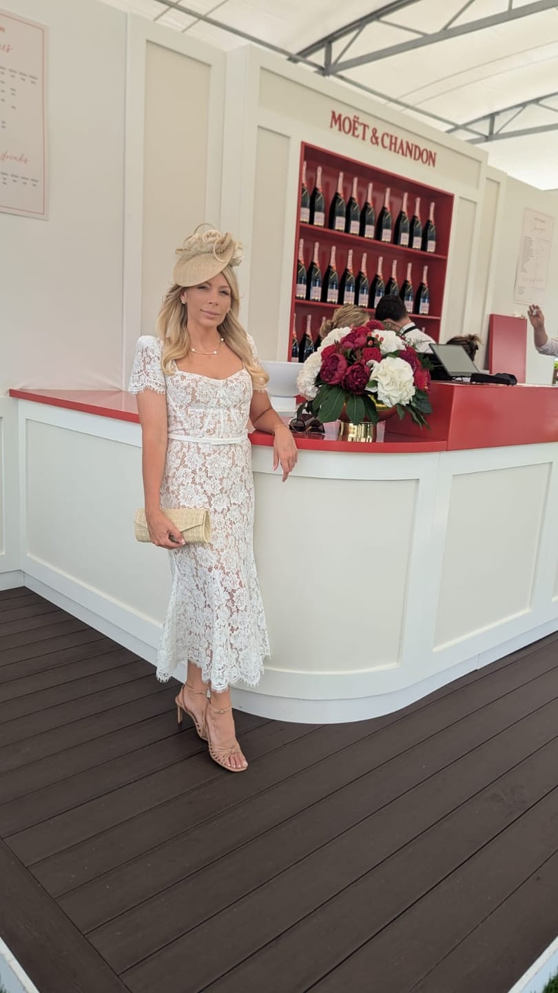Customer photo review of Short Sleeved Lace Dress With Delicate Matching Waist Belt - White