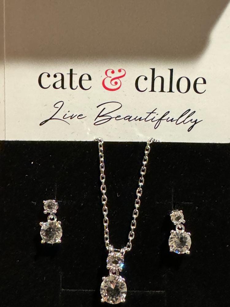 Customer photo review of Jasmine 18k White Gold Plated Drop Necklace with Swarovski Crystals