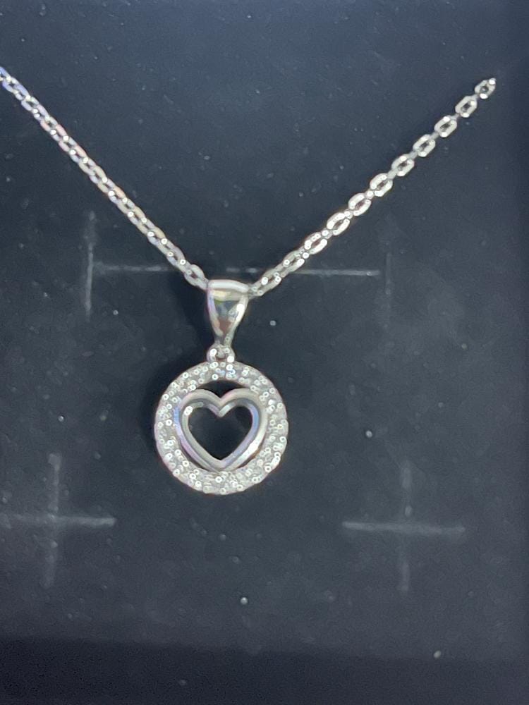 Customer photo review of Khaleesi 18k White Gold Plated Silver Heart Necklace with Swarovski Crystals