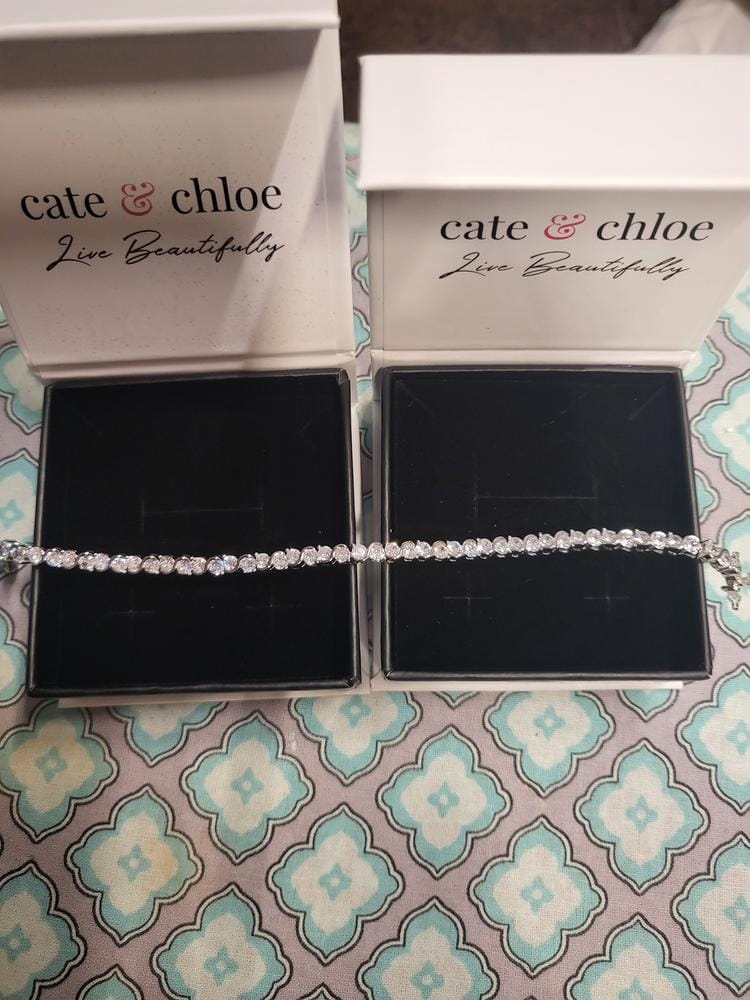 Customer photo review of Ezra 18k White Gold Plated Infinity Tennis Bracelet with Simulated Diamond Crystals