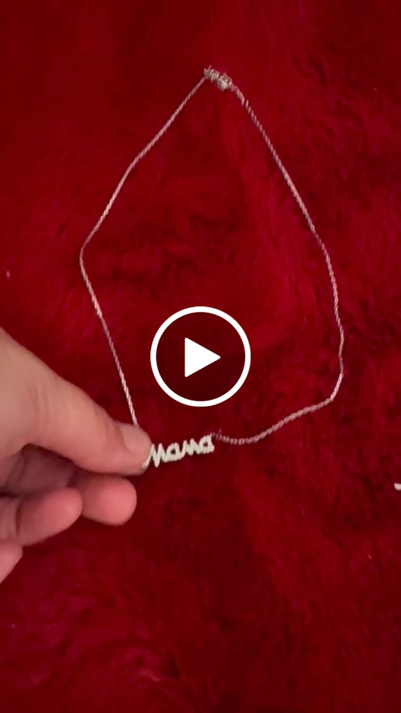 Customer video review of Dorothy 18k White Gold Plated Mama Necklace with Swarovski Crystals
