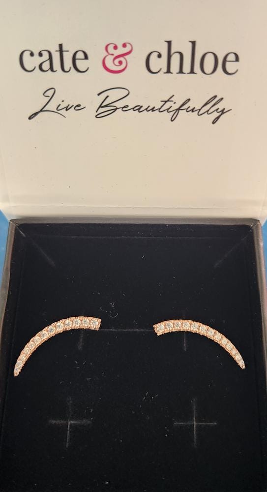 Customer photo review of Camila 18k White Gold Plated Ear Climber Earrings with Simulated Diamond Crystals