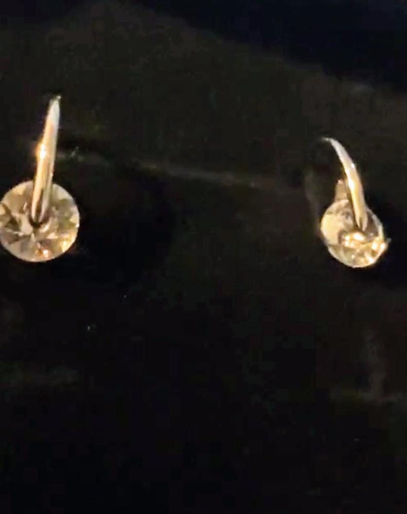 Customer photo review of McKayla 18k White Gold Plated Drop Earrings with Swarovski Crystals