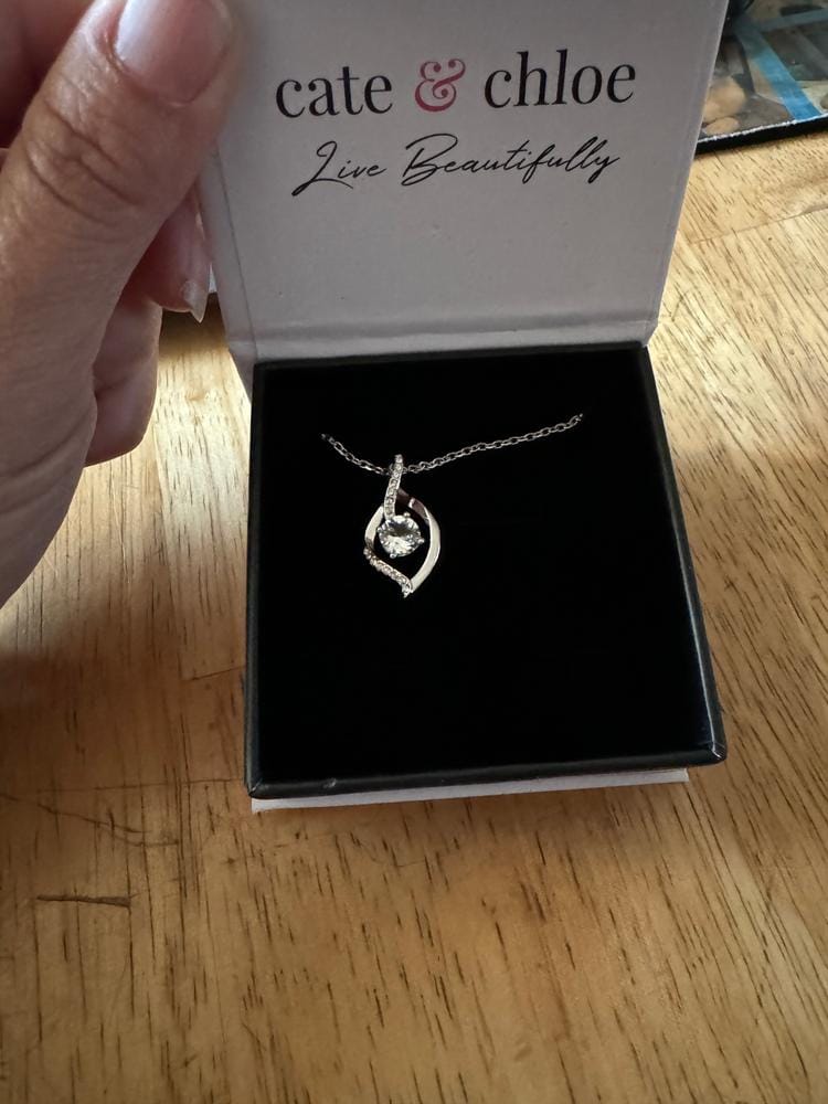 Customer photo review of Sabrina 18k White Gold Plated Pendant Necklace with Swarovski Crystals