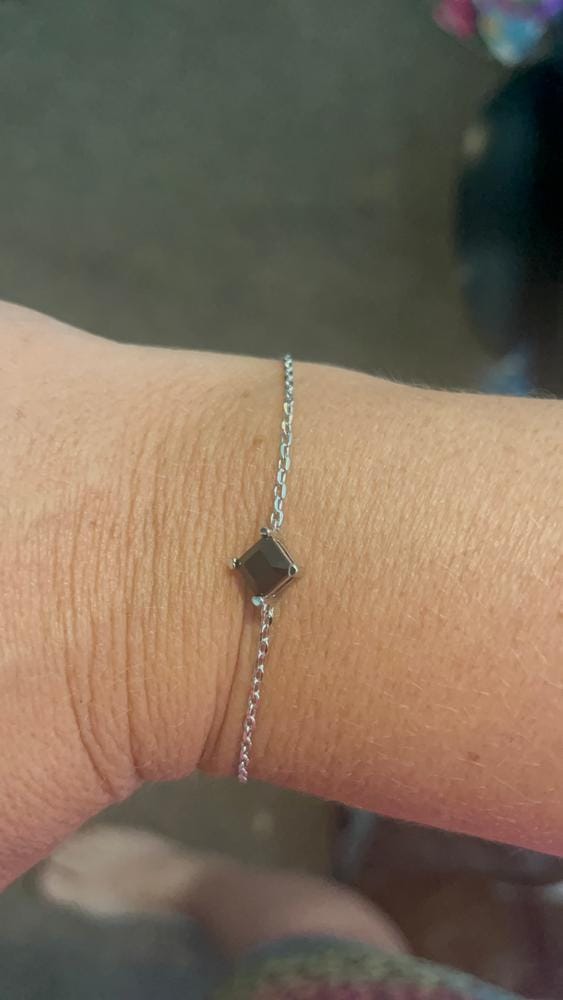 Customer photo review of Samantha 18k White Gold Plated Bracelet with Black Swarovski Crystal - Final Sale