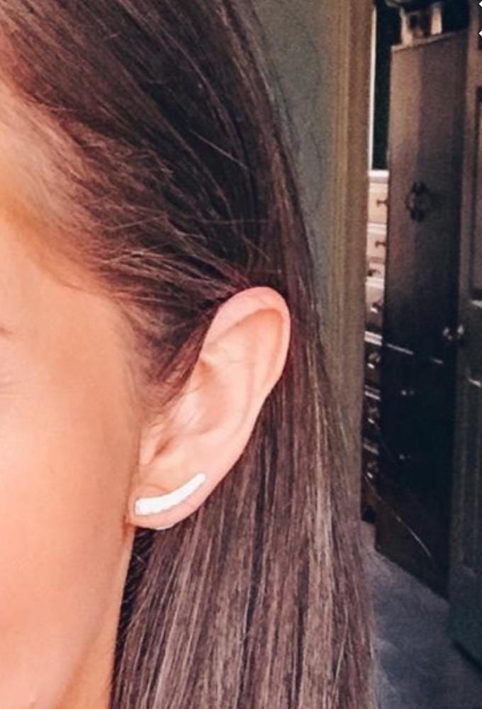 Customer photo review of Camila 18k White Gold Plated Ear Climber Earrings with Simulated Diamond Crystals