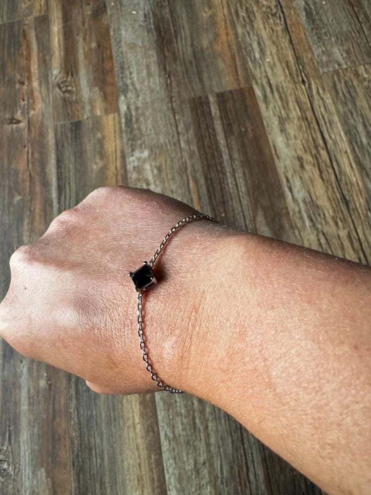 Customer photo review of Samantha 18k White Gold Plated Bracelet with Black Swarovski Crystal - Final Sale