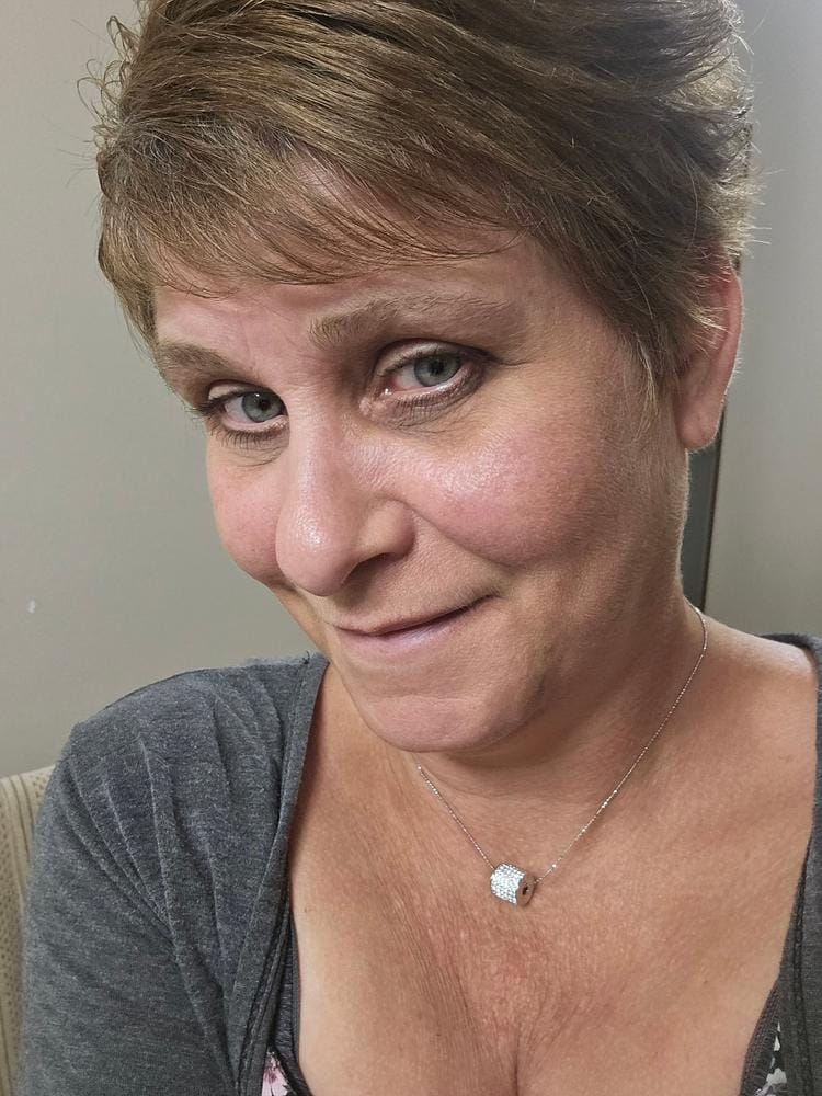 Customer photo review of Emma 18k White Gold Plated 2-Stone Pendant Necklace with  Swarovski Crystals