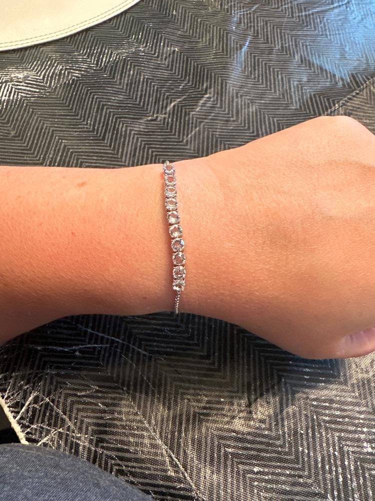 Customer photo review of Cameron 18k White Gold Plated Bracelet with Swarovski Crystals