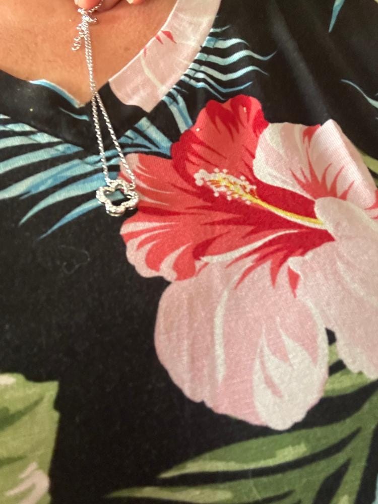 Customer photo review of Cassandra 18k White Gold Plated Necklace with Swarovski Crystals